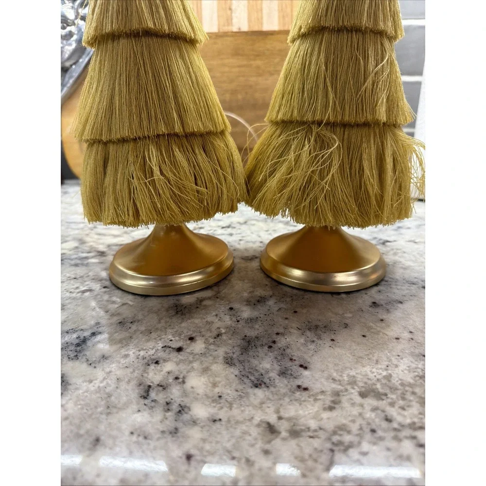 (Set Of 2) Opalhouse Gold Tessle Christmas Trees 12